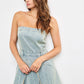 DENIM RUFFLE DRESS