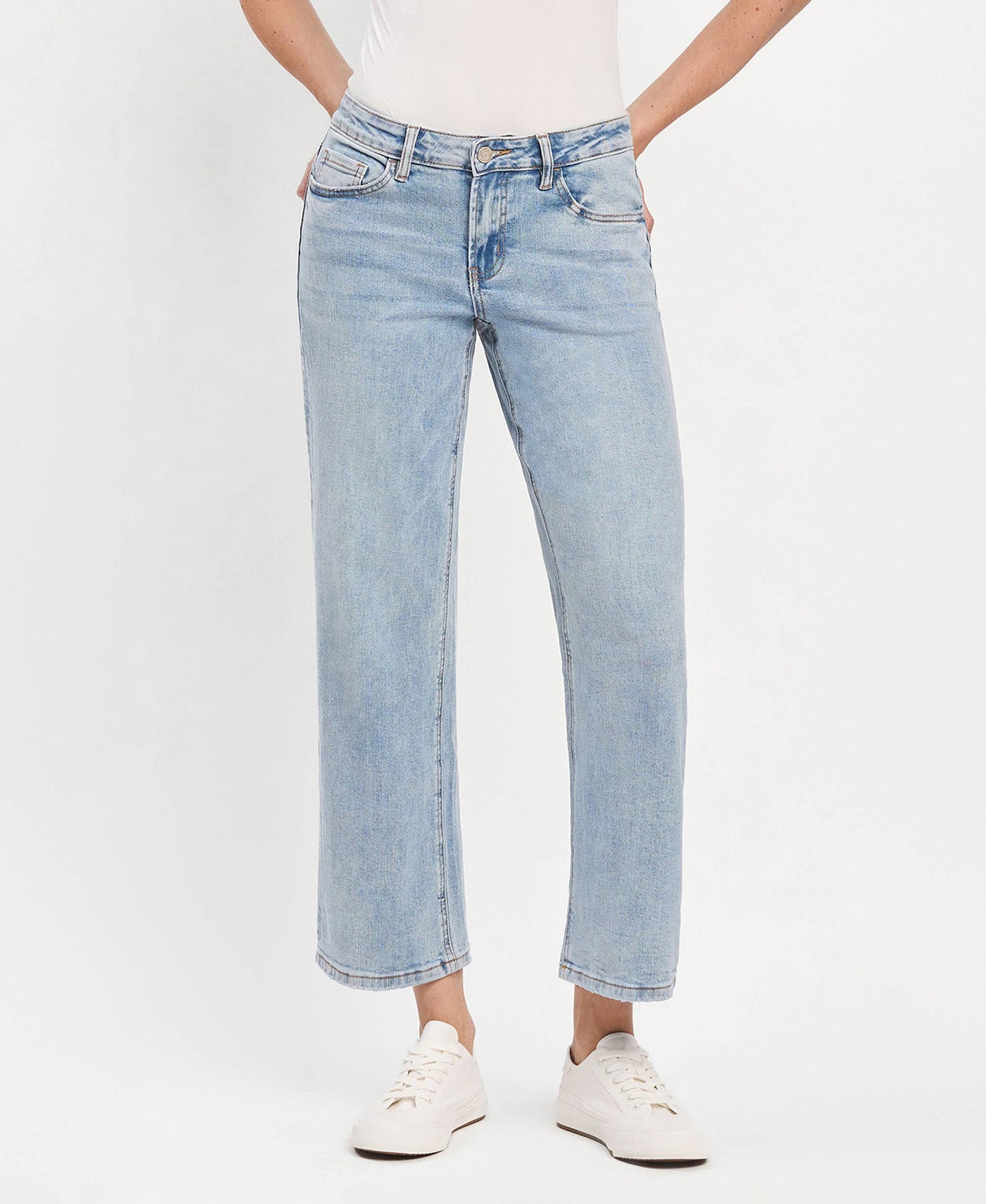 MID RISE CROP  DAD JEANS