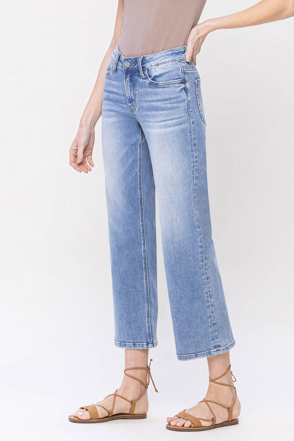 MID RISE CROP  DAD JEANS