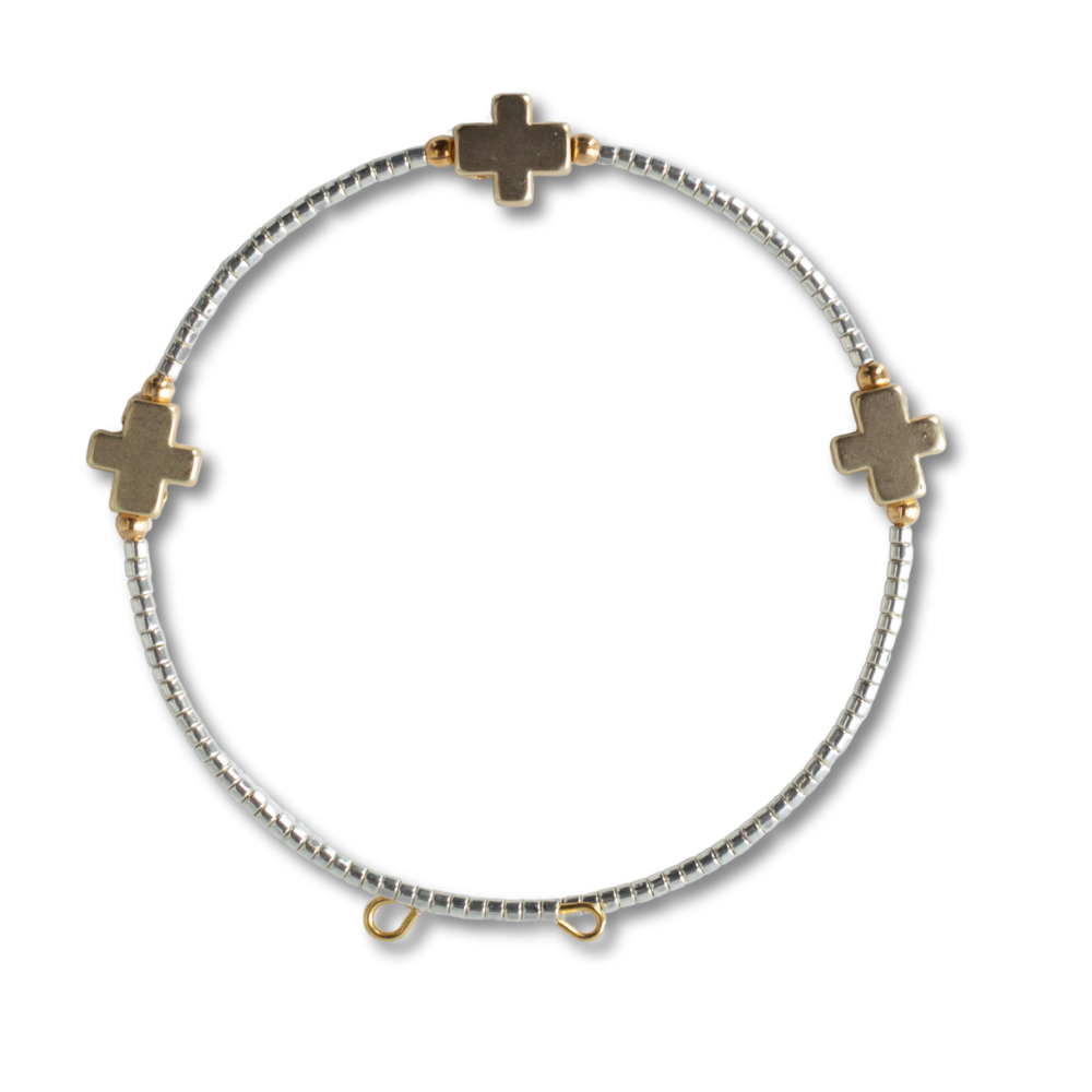 Faithful Cross Bangle-Silver, Cross Bracelet | Christian