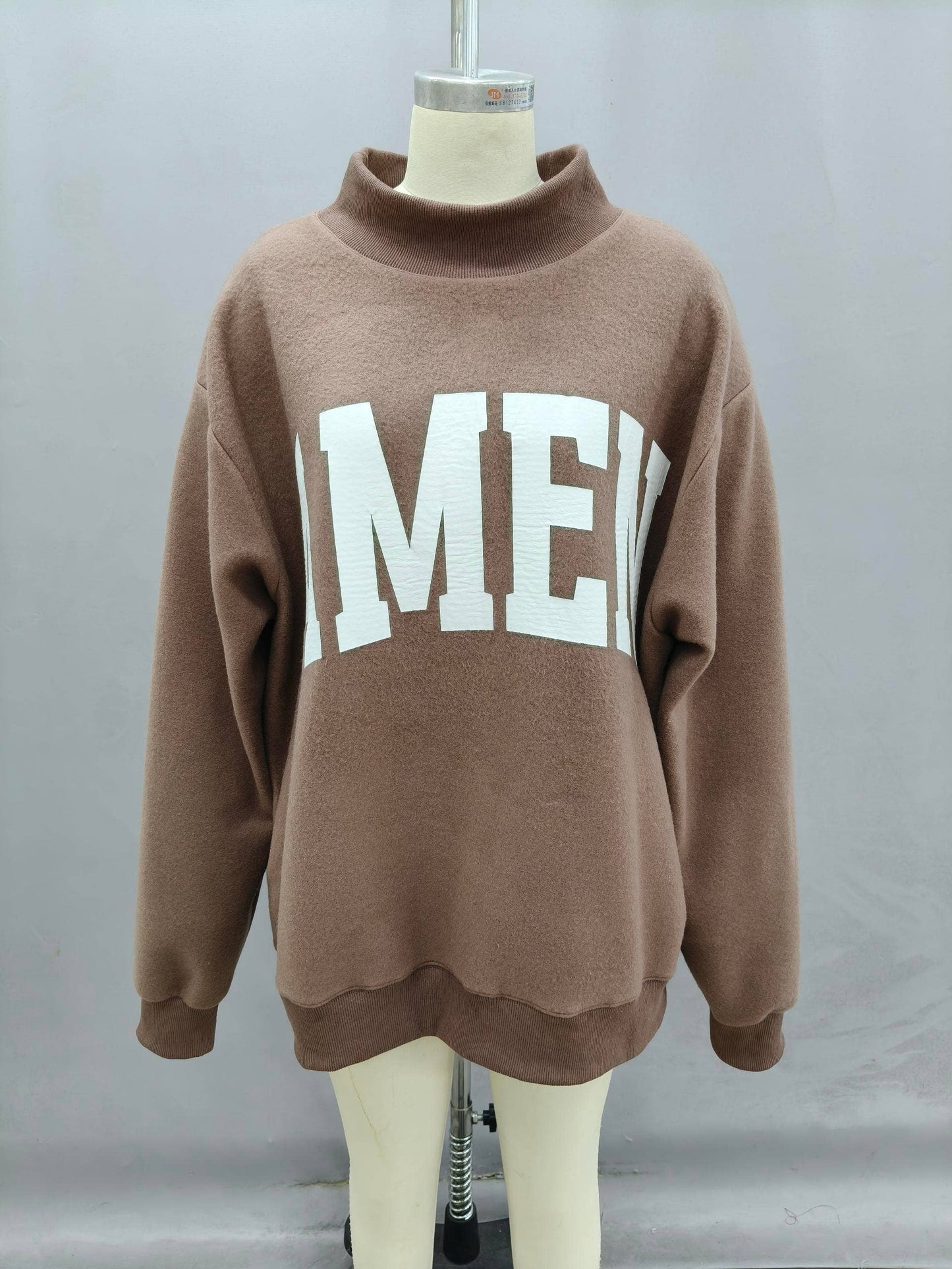IT2594-WWJD 'WWJD & AMEN' Reversible Mock Neck Sweatshirt