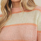 Bright Striped Open Knit Women's Sweater