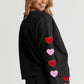 Heart Patch Top and Textured Shorts Set