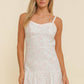 FLORAL SWEETHEART RUFFLE CAMI STRAP MINI DRESS
