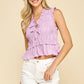 FRONT-TIE DETAILED SMOKING TOP -5555T