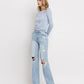 90'S VINTAGE SUPER HIGH RISE FLARE JEANS