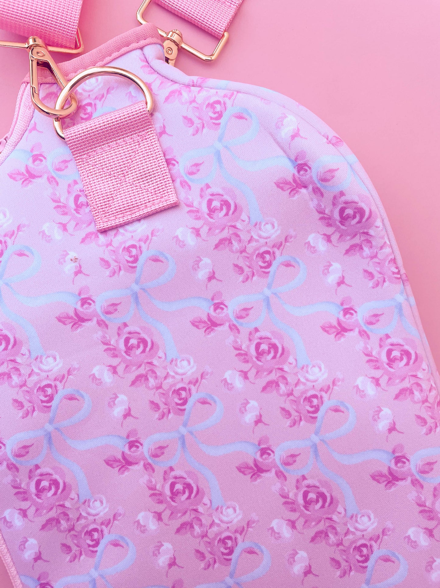 Watercolor Floral Bow Pickleball Paddle Bag & Cover