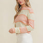 Bright Striped Open Knit Women's Sweater