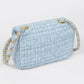 Quilted Tweed Flap Shoulder Bag