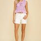 FRONT-TIE DETAILED SMOKING TOP -5555T