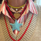 Chunky Turquoise Bandana with Gold Star Necklace