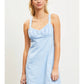 FRILL BUST BODYCON DRESS-CHAMBRAY