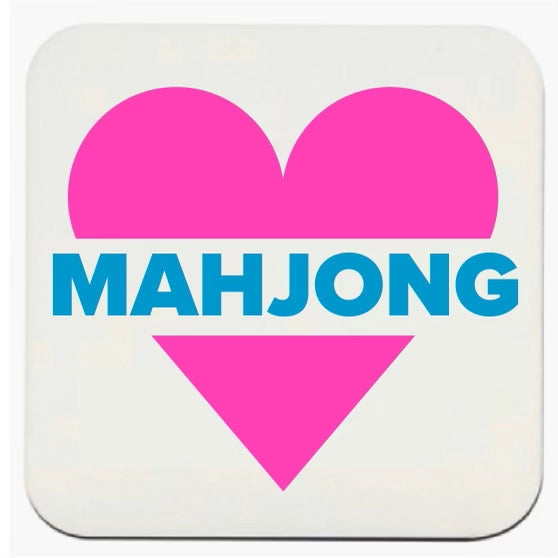 “Heart Mahjong" Coasters