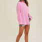 BEACH BUM EMBROIDERED GAUZE SHIRT WITH RAW EDGE