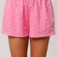 Terry Shorts with Allover Pearls