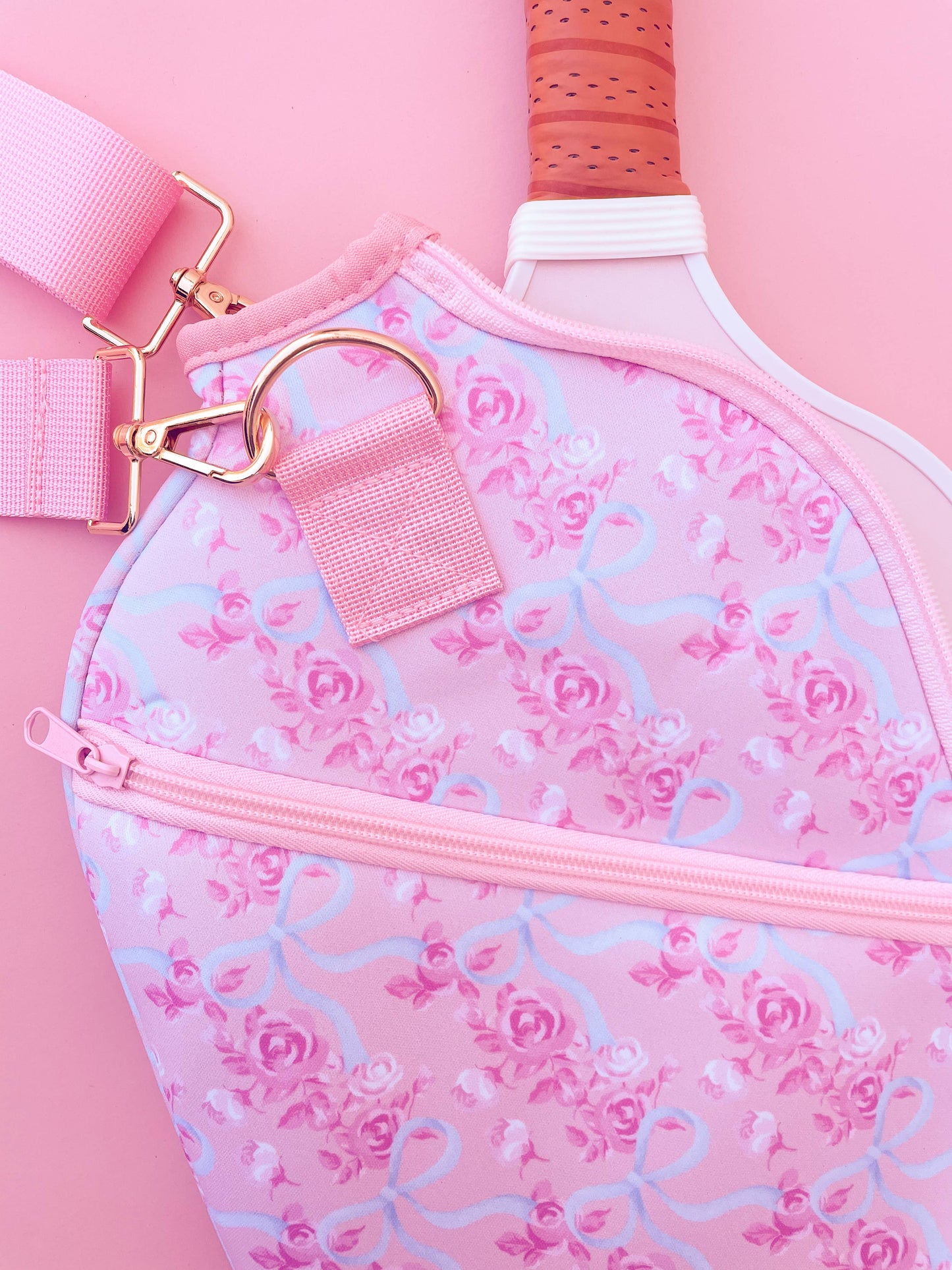 Watercolor Floral Bow Pickleball Paddle Bag & Cover