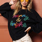 Tinsel Lettering Christmas Sweater