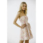 MULTI COLOR FLORAL AND EYELET A LINE MINI DRESS