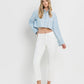 HIGH RISE SEAMLESS WAISTBAND CROP FLARE JEANS