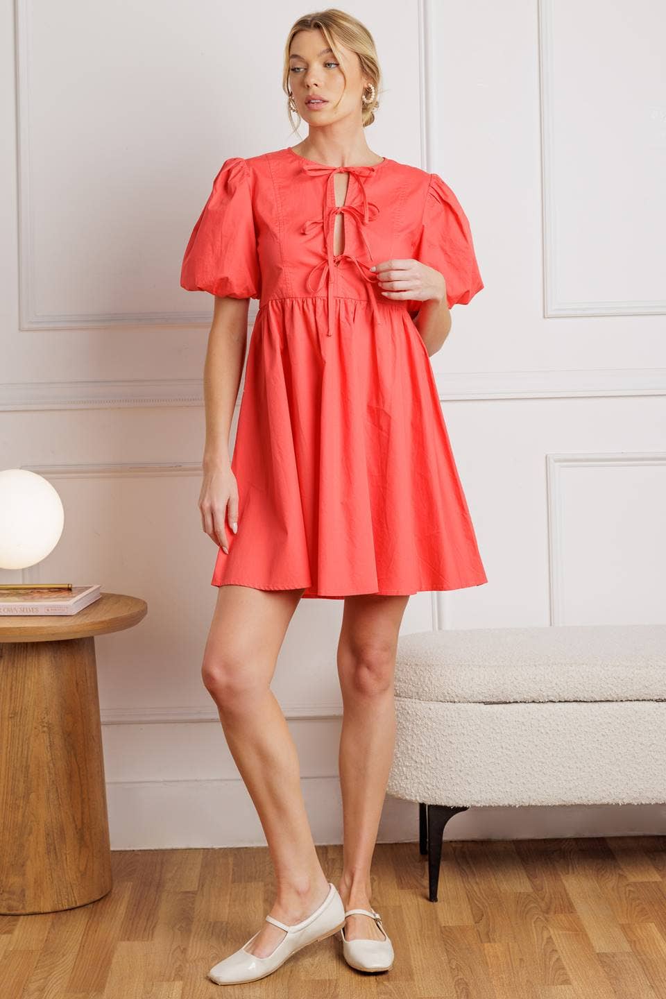 A solid woven mini dress - ID21915