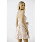 MULTI COLOR FLORAL AND EYELET A LINE MINI DRESS