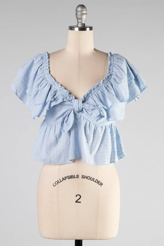 Ruffled off shoulder top