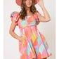 POPLIN GEO PRINT ROMPER