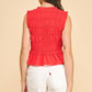 FRONT-TIE DETAILED SMOKING TOP -5555T
