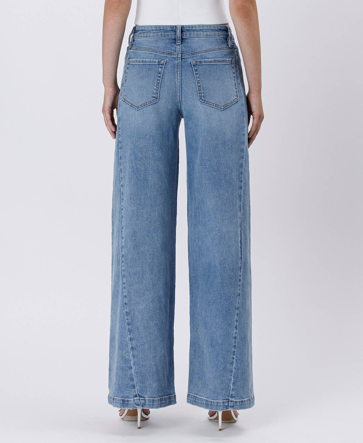 HIGH RISE SEAM DETAIL PALAZZO JEANS V3608