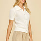 BUTTON DOWN SWEATER TOP - 6027W