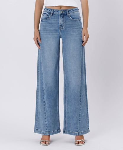HIGH RISE SEAM DETAIL PALAZZO JEANS V3608