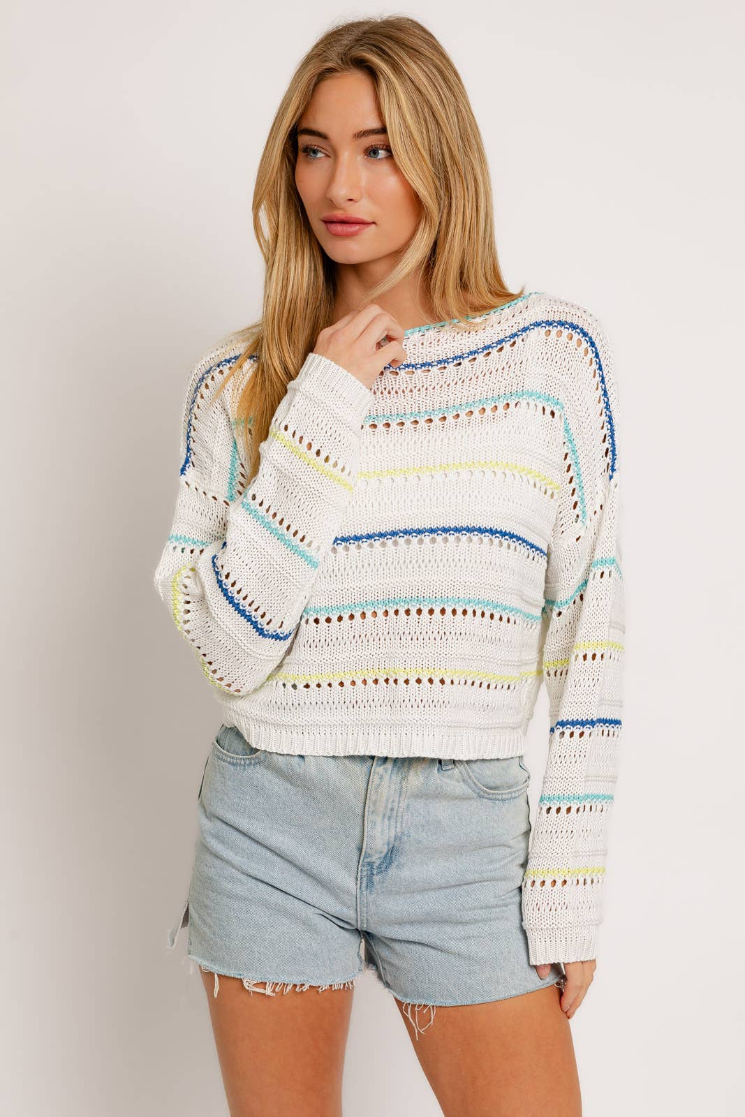 LONG SLEEVE STRIPE SWEATER