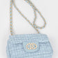 Quilted Tweed Flap Shoulder Bag