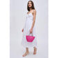 Gaia Straw Mini Tote with Crystal Handles