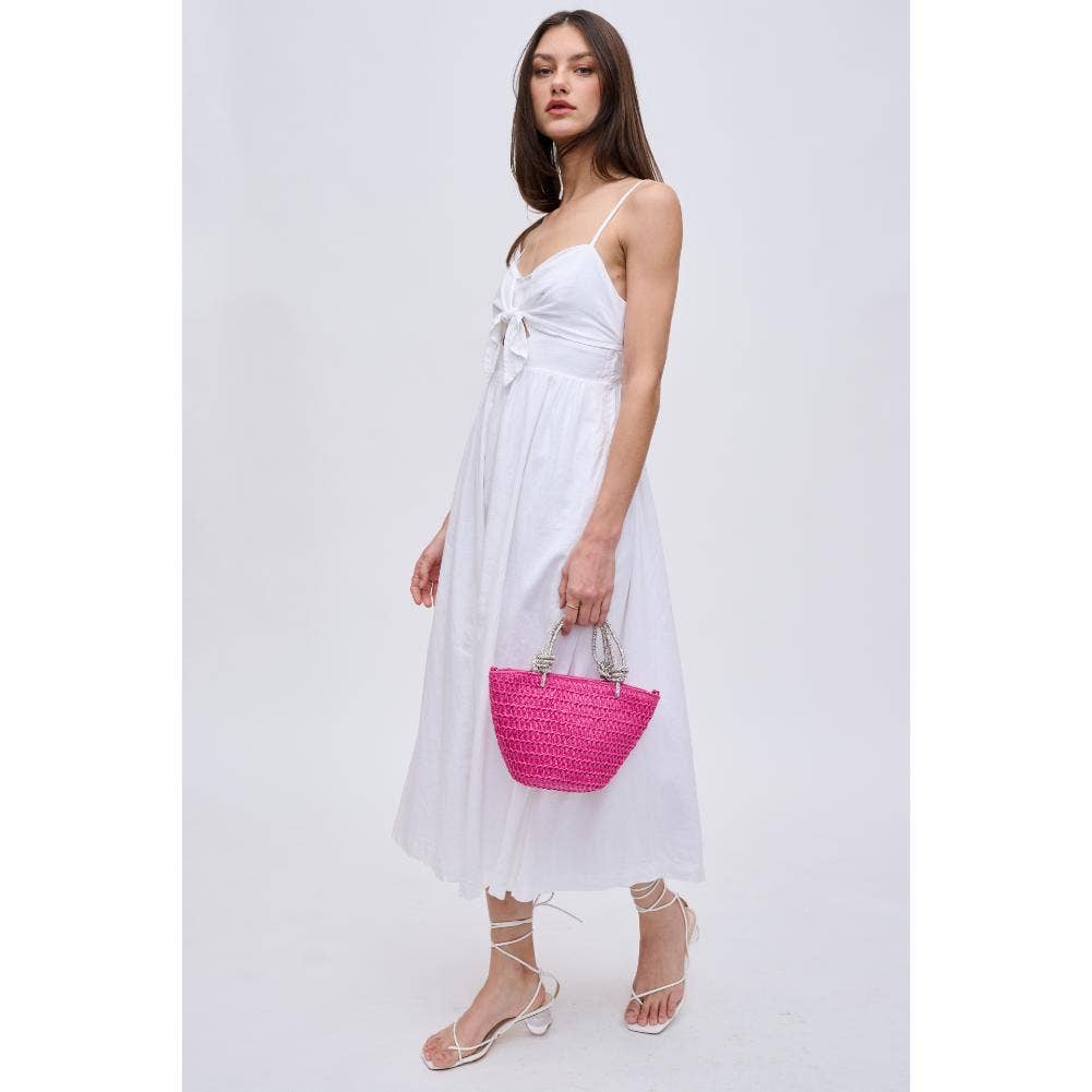 Gaia Straw Mini Tote with Crystal Handles