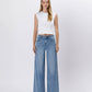 HIGH RISE SEAM DETAIL PALAZZO JEANS V3608