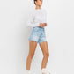 HIGH RISE DISTRESSED HEM A LINE SHORTS T6316