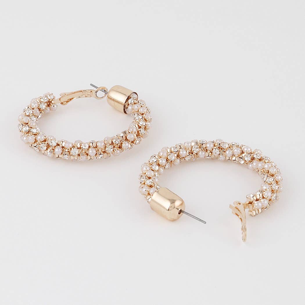 Multi Jeweled Hoop Earrings