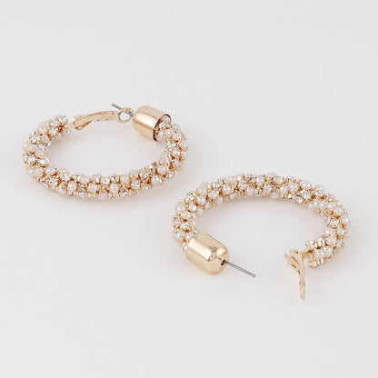 Multi Jeweled Hoop Earrings