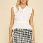 FRONT-TIE DETAILED SMOKING TOP -5555T