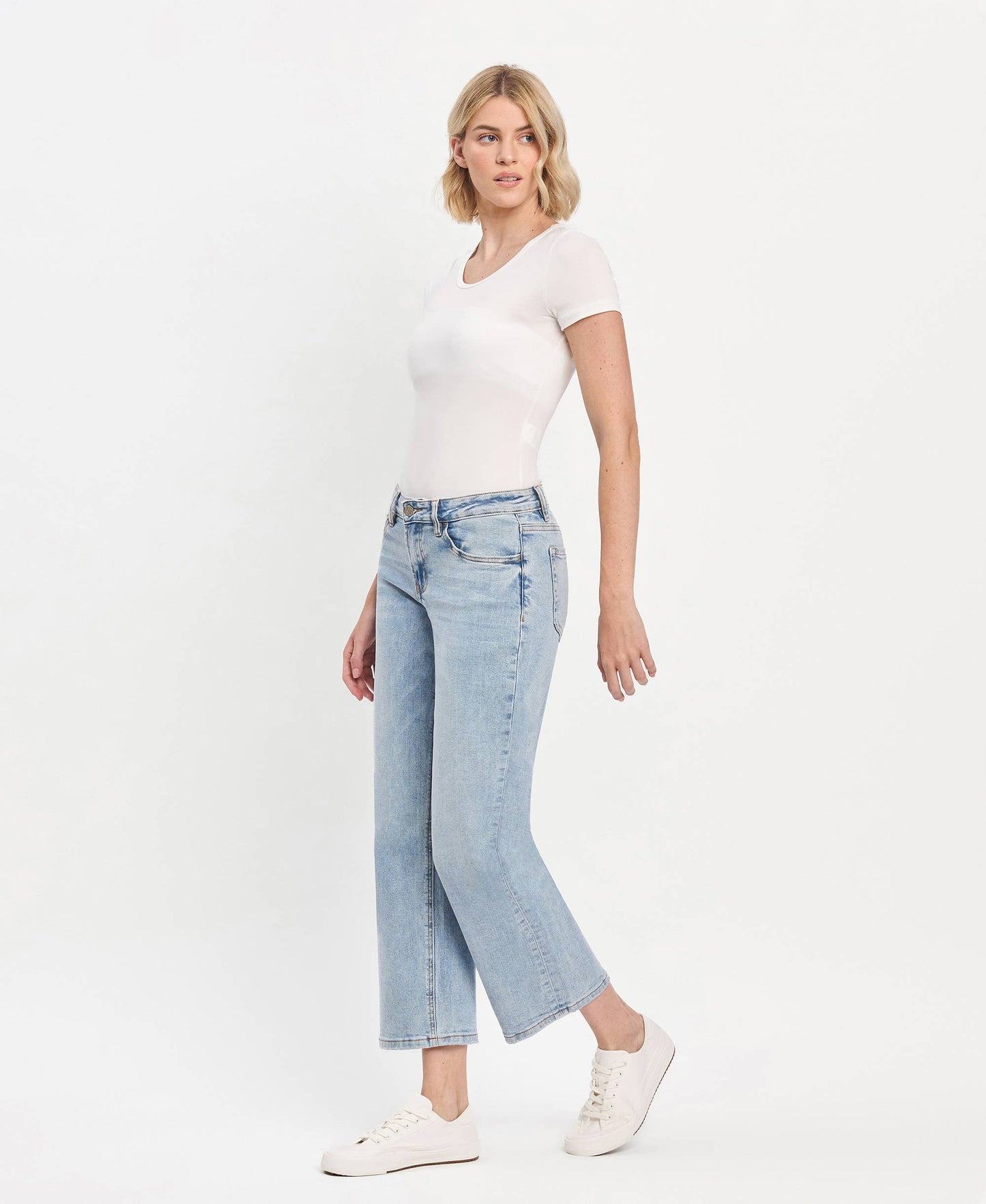 MID RISE CROP  DAD JEANS
