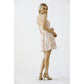 MULTI COLOR FLORAL AND EYELET A LINE MINI DRESS