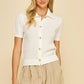 BUTTON DOWN SWEATER TOP - 6027W