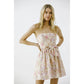 MULTI COLOR FLORAL AND EYELET A LINE MINI DRESS