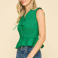 FRONT-TIE DETAILED SMOKING TOP -5555T