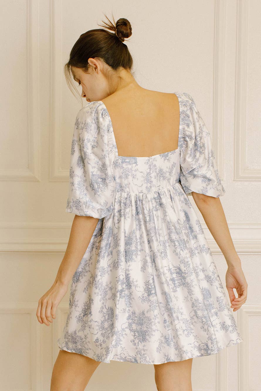 GARDEN TOILE PRINT BABY DOLL DRESS