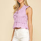 FRONT-TIE DETAILED SMOKING TOP -5555T