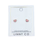 Screwback Stud - Nora Heart - Pink