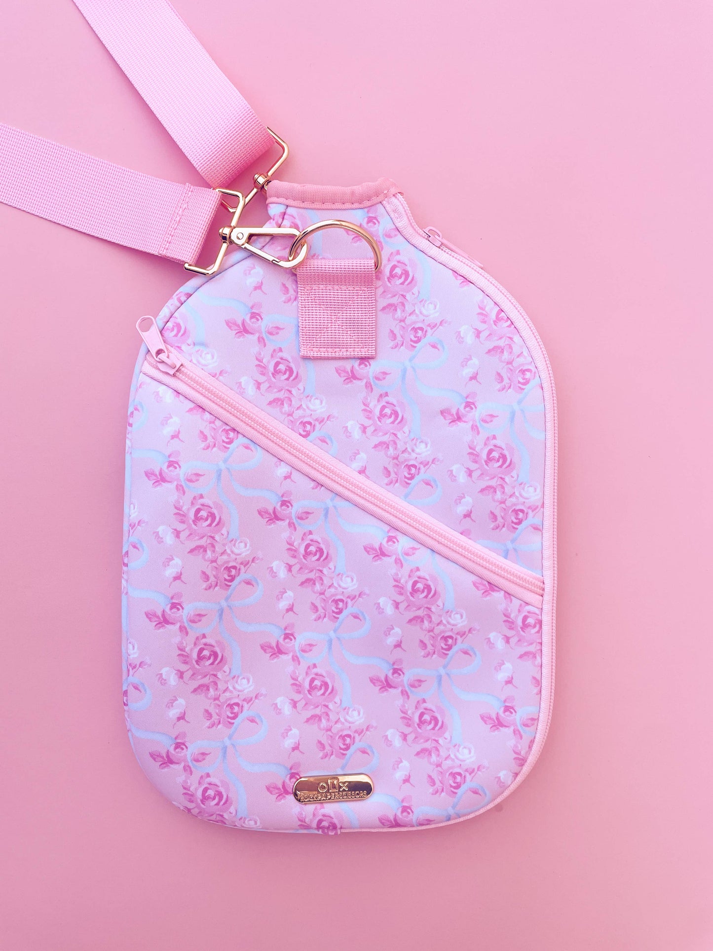 Watercolor Floral Bow Pickleball Paddle Bag & Cover