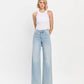 HIGH RISE FULL LENGTH LIGHT WASH WIDE LEG JEANS V3468